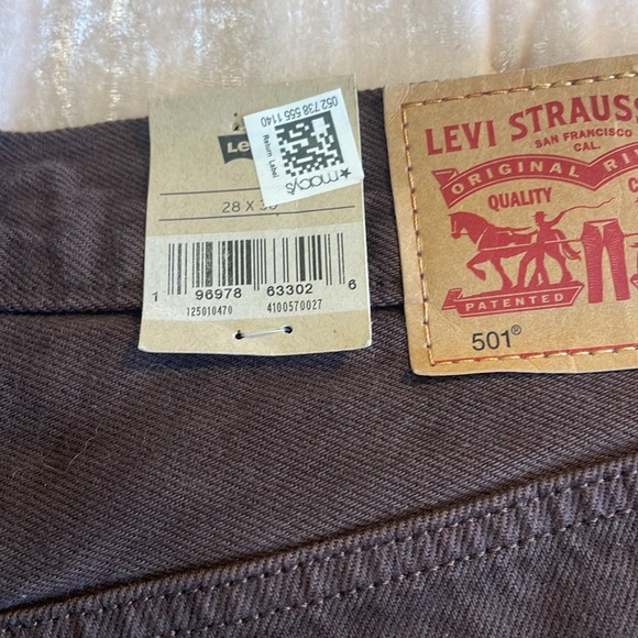 Levi’s 501 brown sz 28x30 NWTS WOMEN - Picture 7 of 9